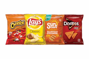 Assorted bags of chips